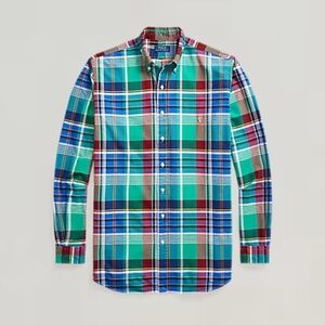 NEW Polo Ralph Lauren Men's Classic Fit Plaid Oxford Shirt, Multi, Md 2XB